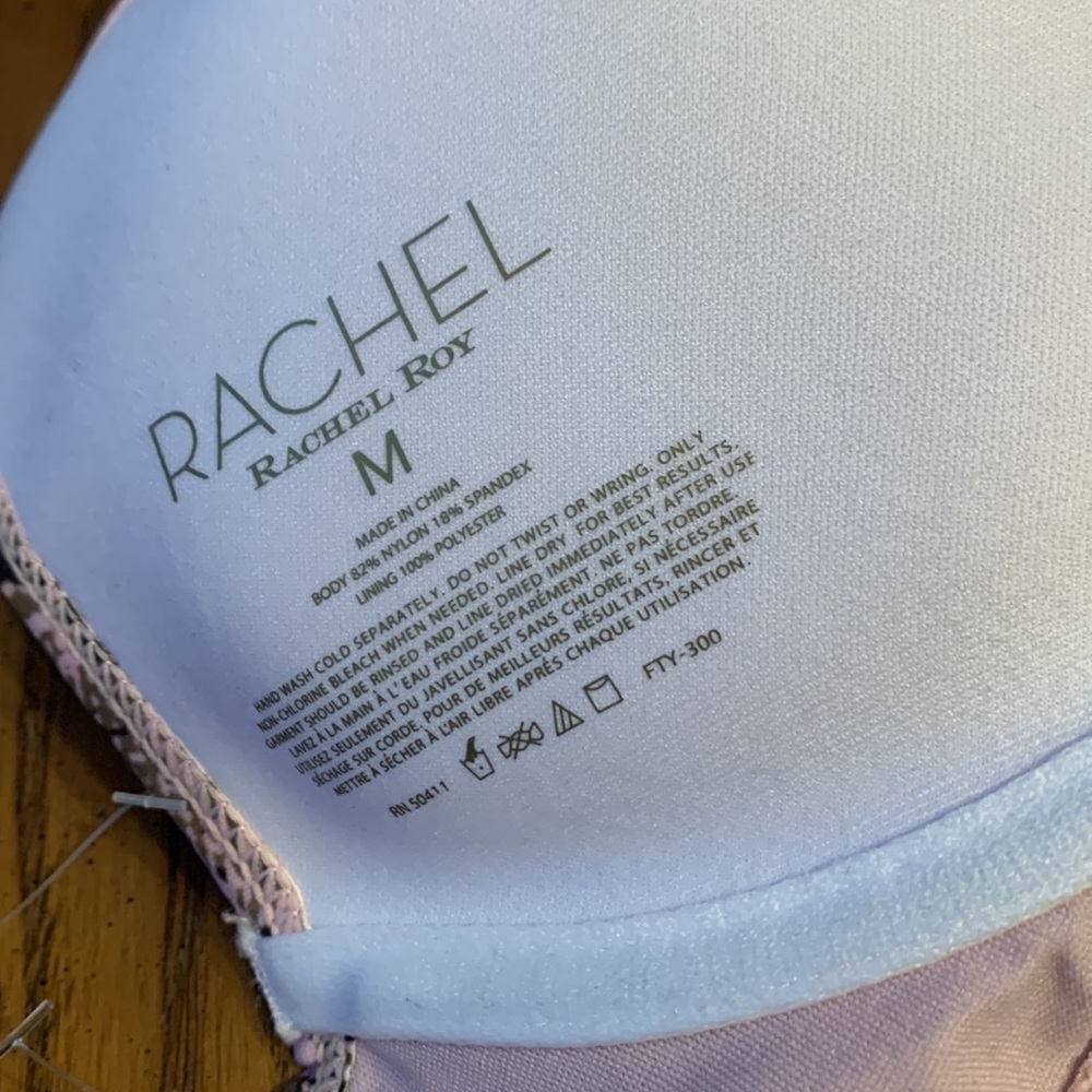 NWT Racheal Racheal Roy Python Pink Printed Underwire Bikini Top Size Medium - Picture 7 of 9